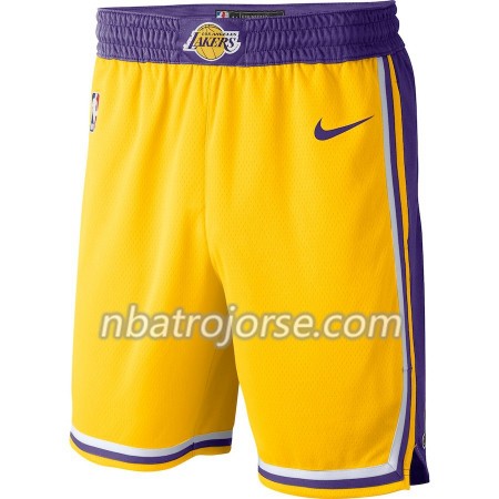 Los Angeles Lakers Män Shorts Gul 2018-19 Nike Swingman